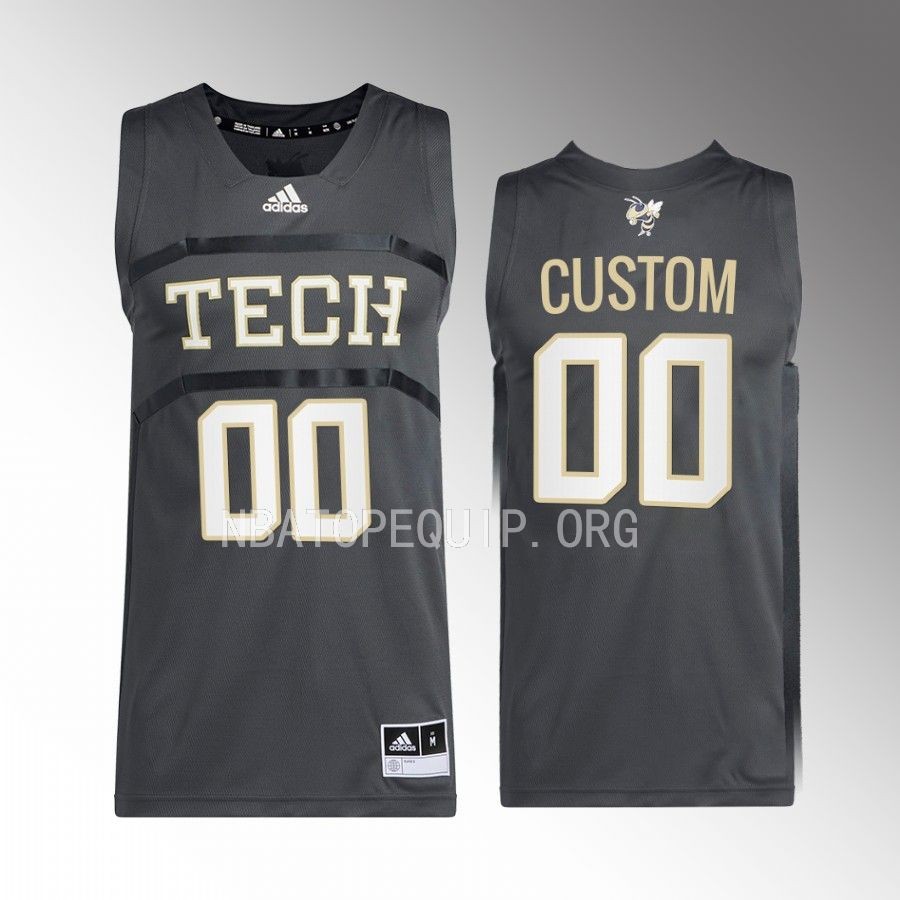 Custom Georgia Tech Yellow Jackets Grey Jersey 2022-23 Swingman
