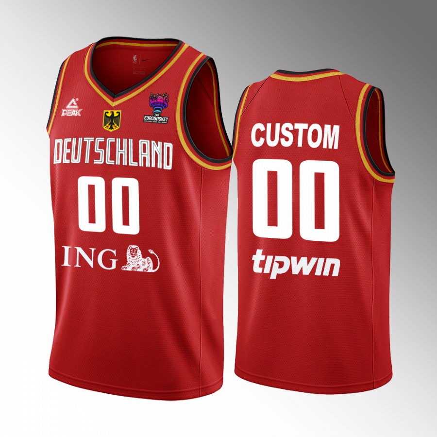 Custom Germany FIBA EuroBasket 2022 Red Jersey #00