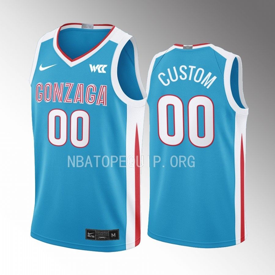 Custom Gonzaga Bulldogs Blue Jersey 2022-23 College N7
