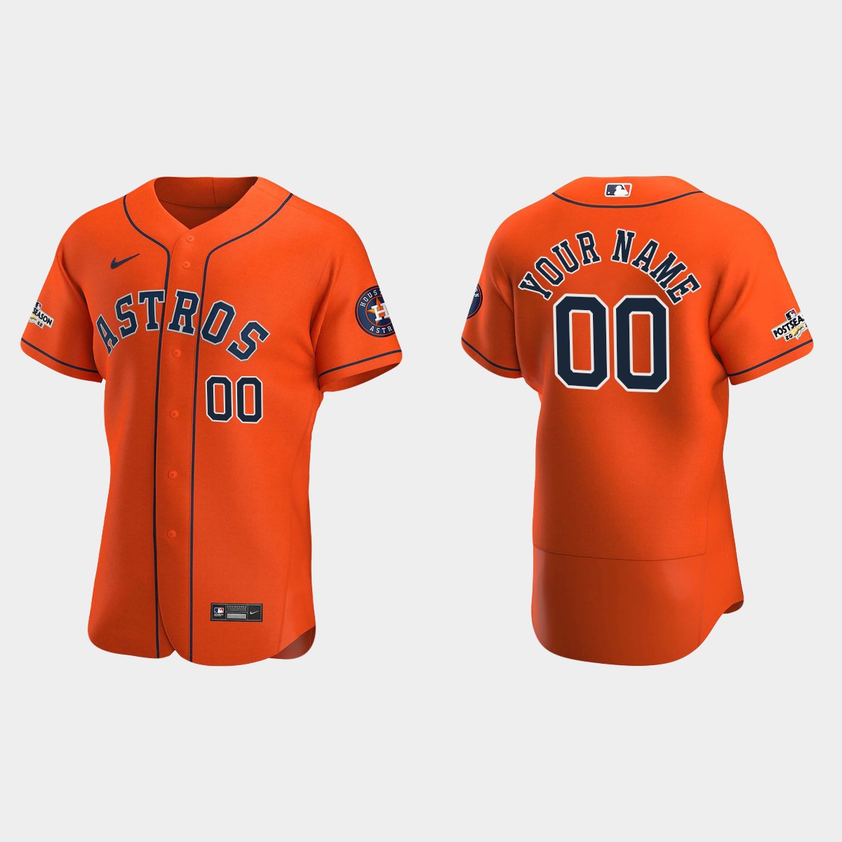 Custom Houston Astros 2022 Postseason Jersey - Orange