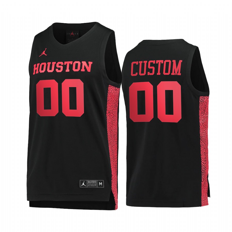Custom Houston Cougars Black Jersey Commemorative Classic