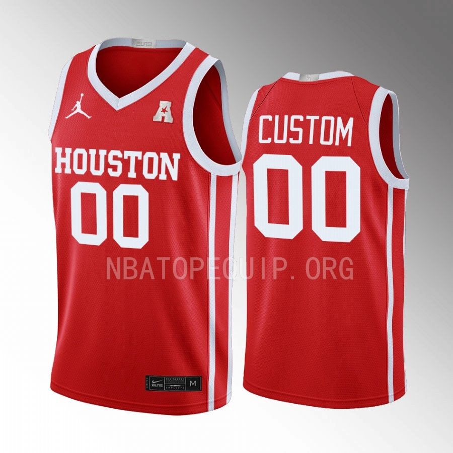 Custom Houston Cougars Scarlet Jersey 2022-23 Limited Away