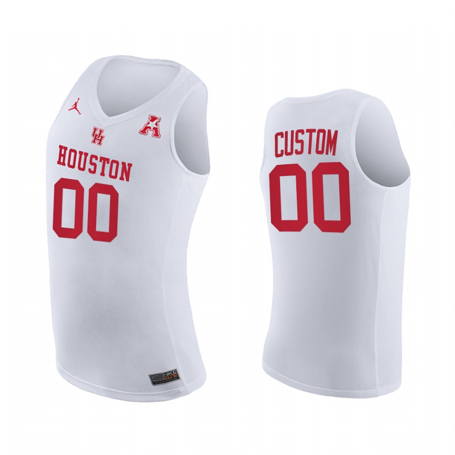 Custom Houston Cougars White Jersey Home 2021 March Madness