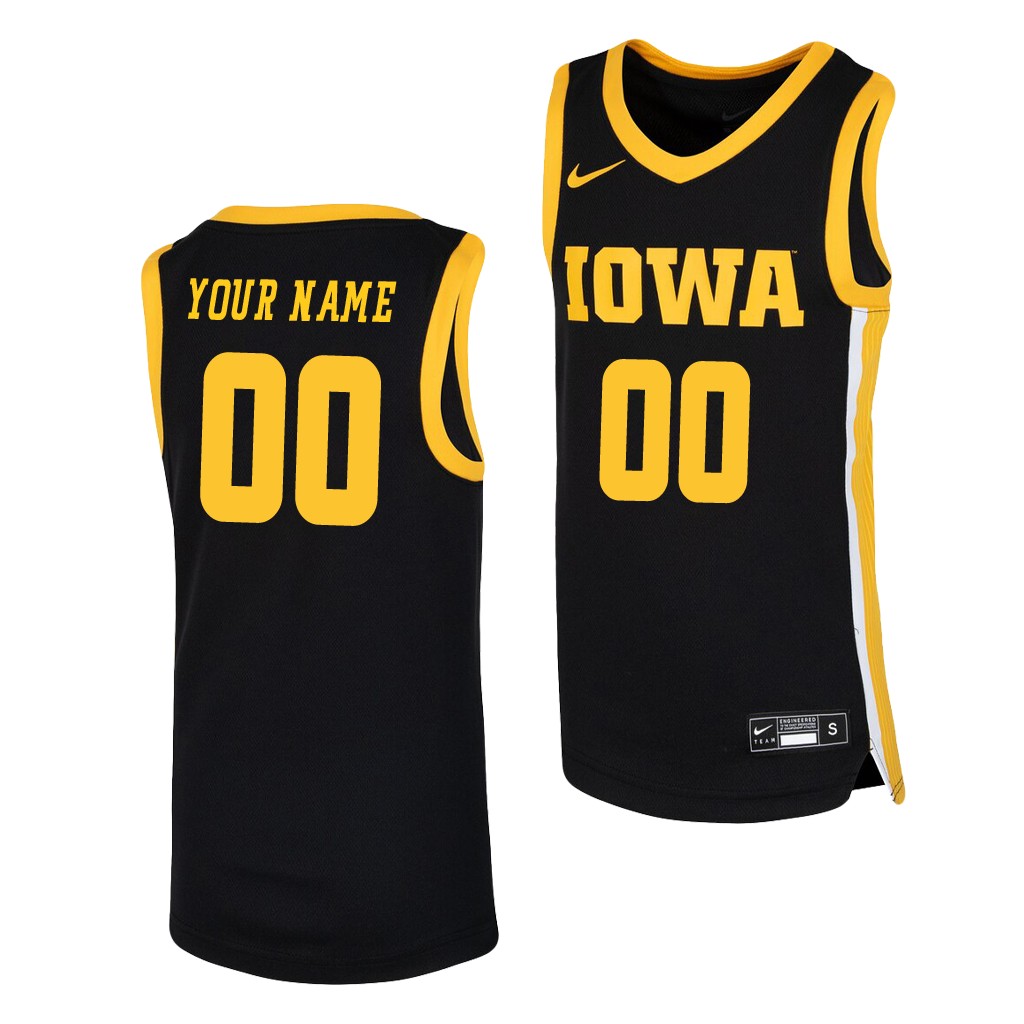 Custom Iowa Hawkeyes Black College Youth Jersey