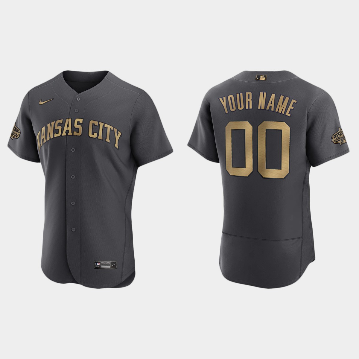 Custom Kansas City Royals 2022 MLB All-Star Game Jersey – Charcoal