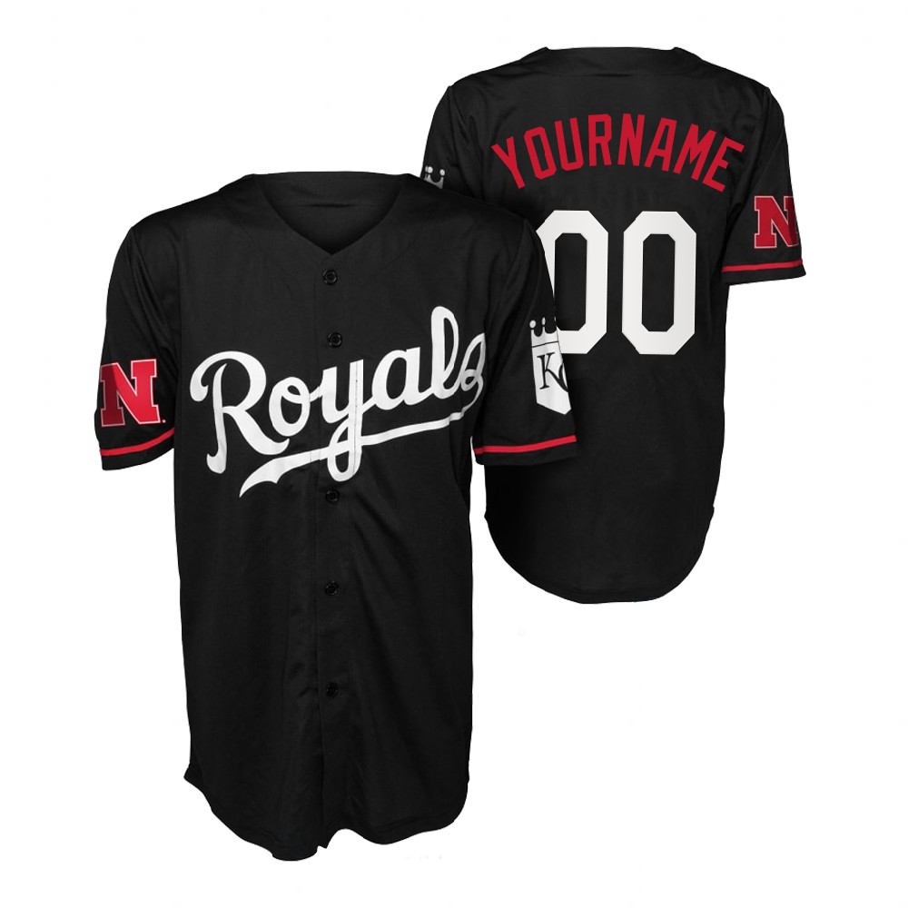 Custom Kansas City Royals Huskers Night Jersey - Black