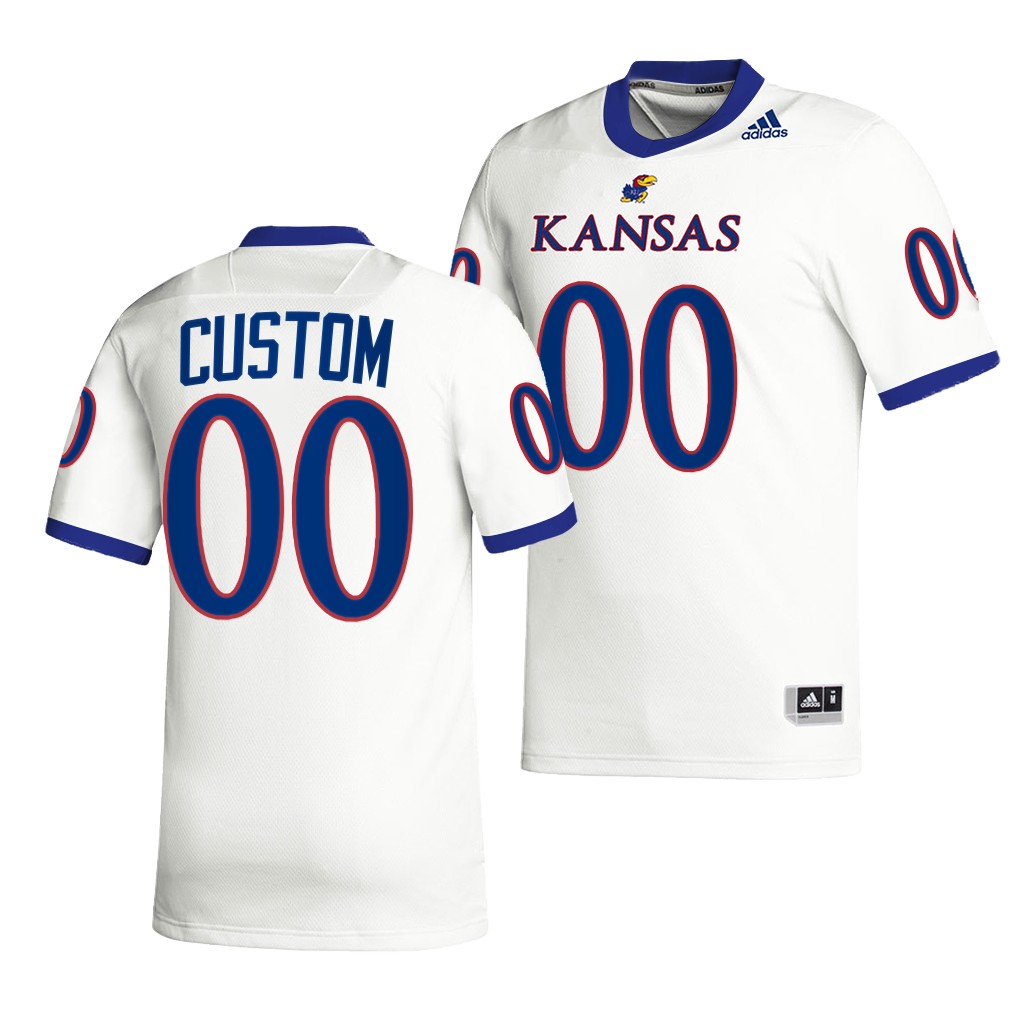 Custom Kansas Jayhawks 2022 Premier Jersey Men's White #00 Uniform