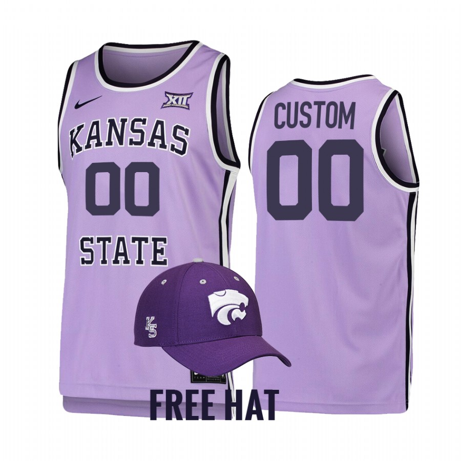 Custom Kansas State Wildcats Purple Jersey 2022 Retro College
