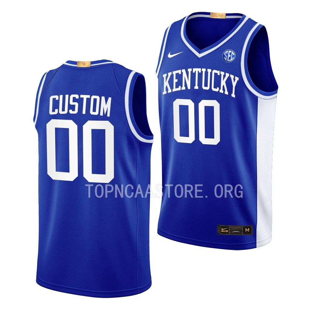 Custom Kentucky Wildcats #00 Royal Throwback Jersey 2022-23 Go Big Blue