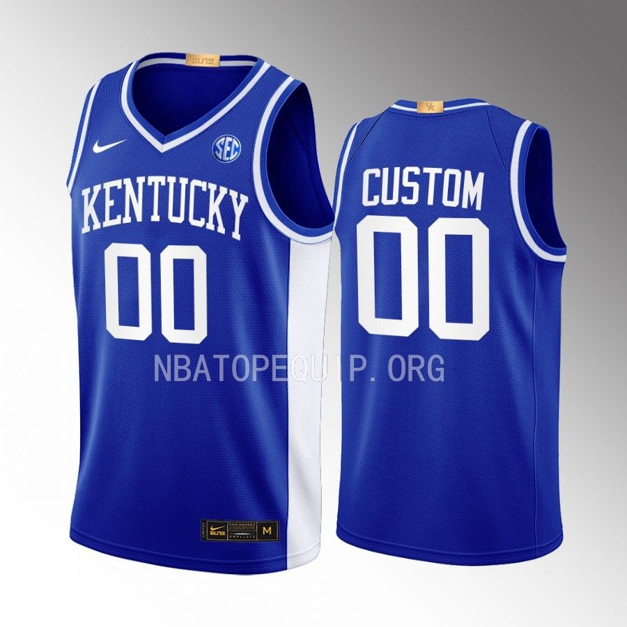 Custom Kentucky Wildcats Royal Jersey 2022-23 Throwback Go Big Blue