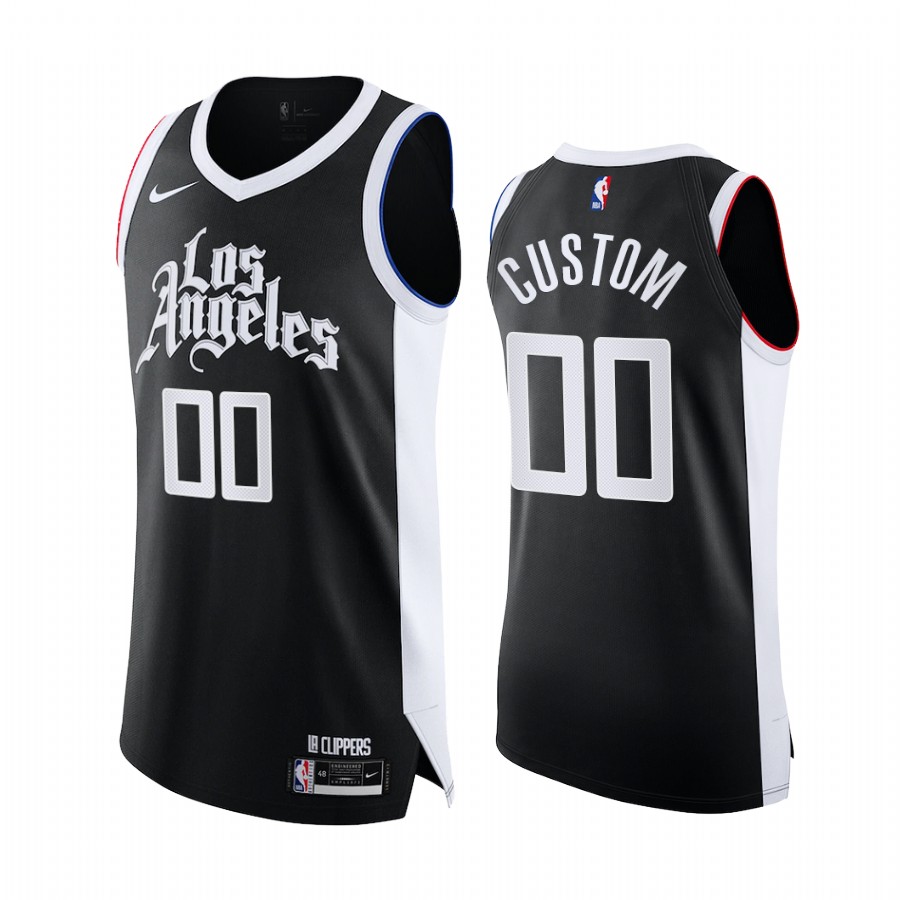 Custom LA Clippers Black City Edition 2020-21 Jersey Player