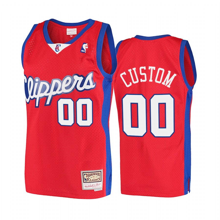 Custom LA Clippers Red Jersey Hardwood Classics 2001-02