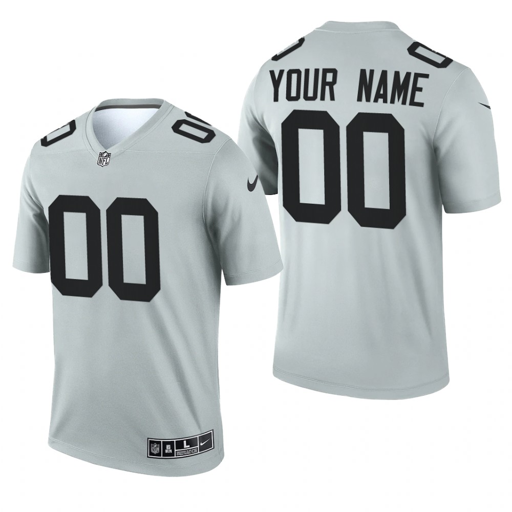 Custom Las Vegas Raiders Silver Jersey Inverted Legend – Men’s