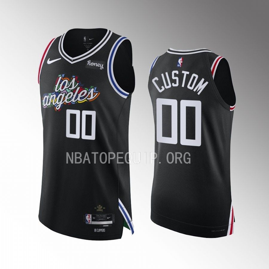 Custom Los Angeles Clippers 2022-23 City Edition #00 Jersey Black