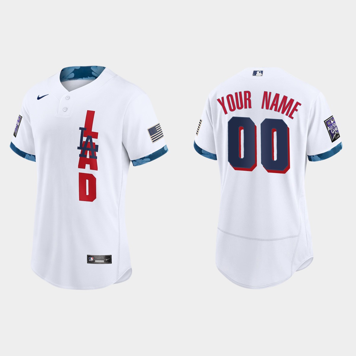 Custom Los Angeles Dodgers 2021 MLB All-Star Game Jersey - White