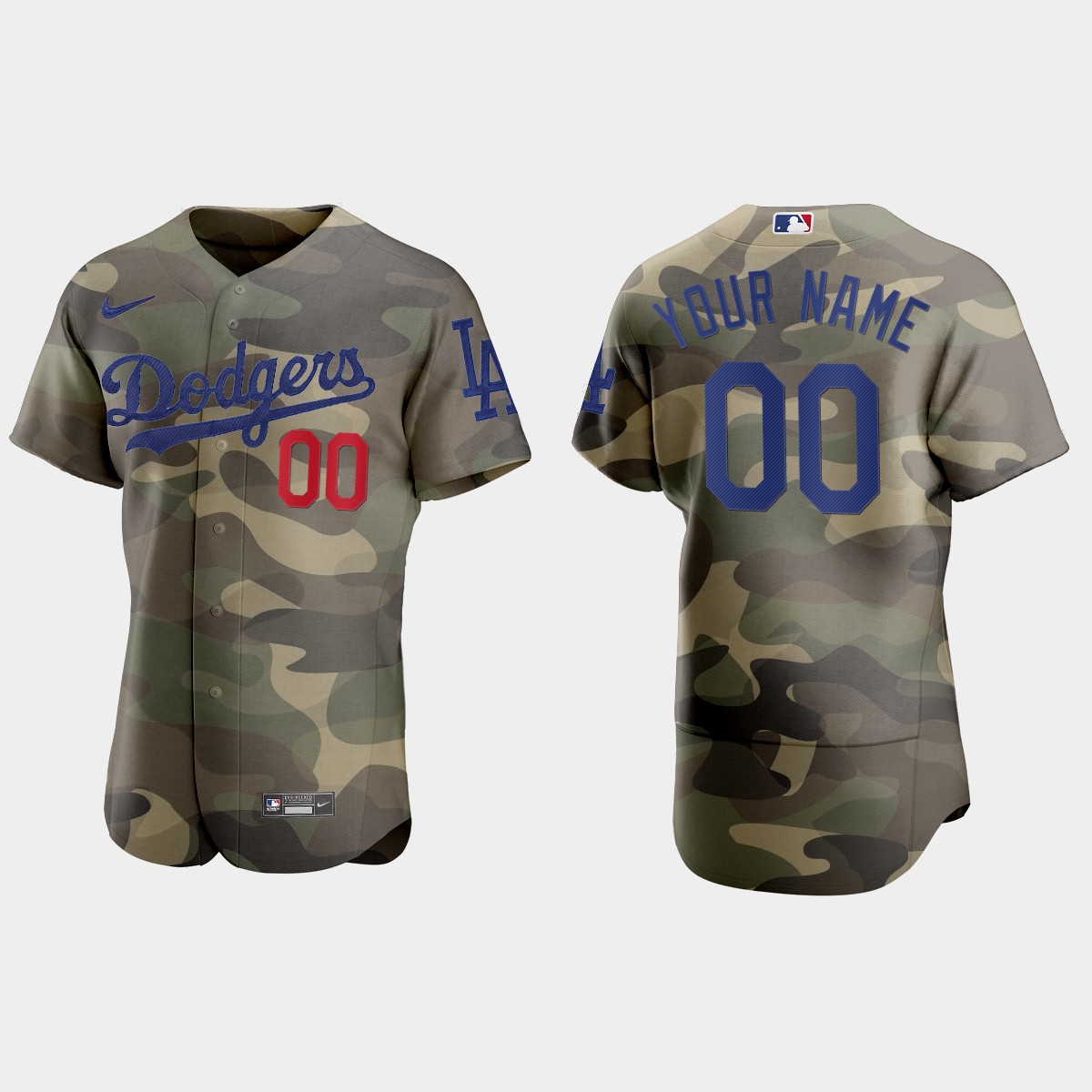Custom Los Angeles Dodgers 2021 National Armed Forces Day Jersey - Camo