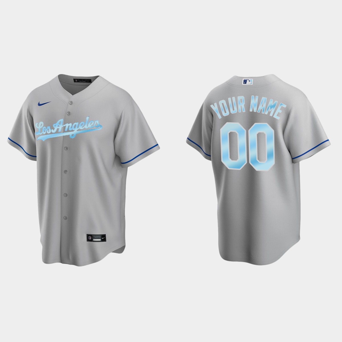 Custom Los Angeles Dodgers 2022 Father's Day Gift Jersey - Gray