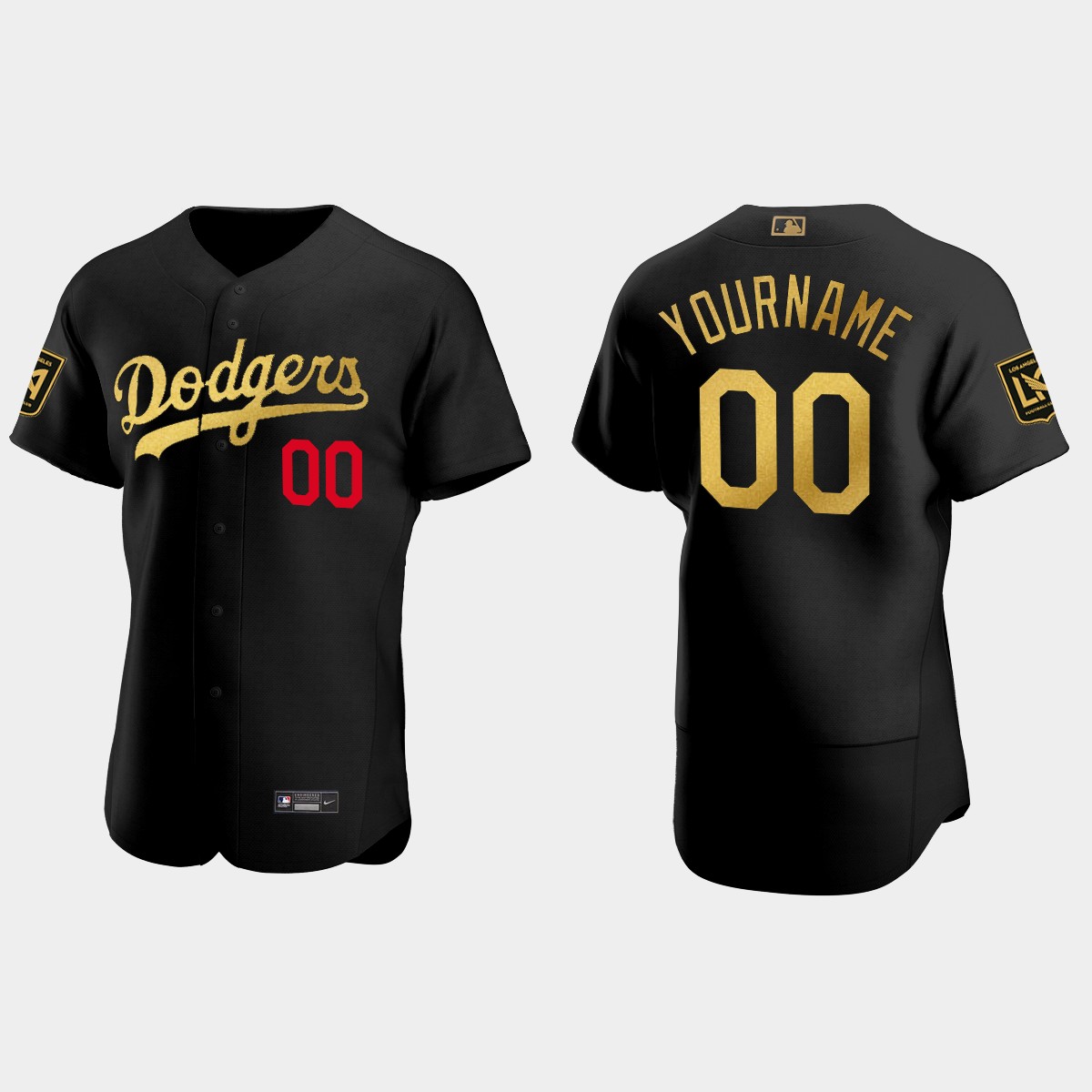 Custom Los Angeles Dodgers LAFC Night Jersey - Black