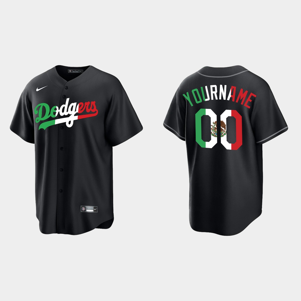 Custom Los Angeles Dodgers Mexican Heritage Night Jersey - Black
