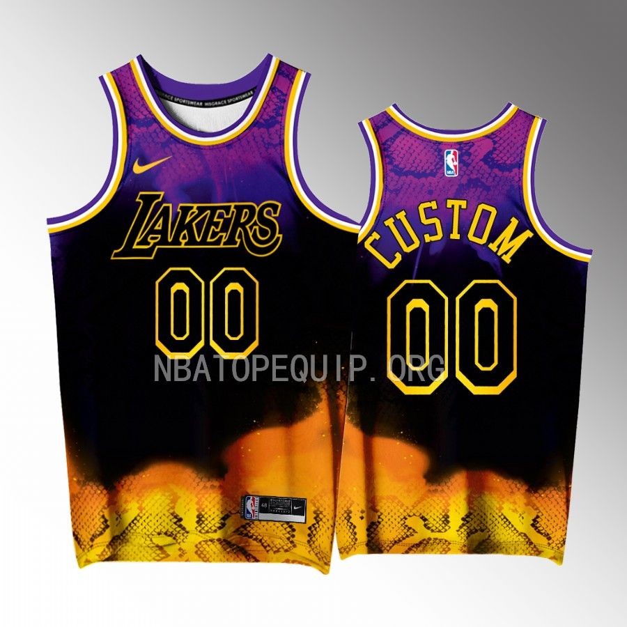 Custom Los Angeles Lakers Black #00 Jersey Mamba Special Edition