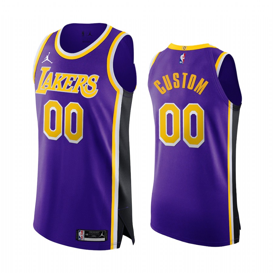 Custom Los Angeles Lakers Purple Statement 2020-21 Jersey Jumpman