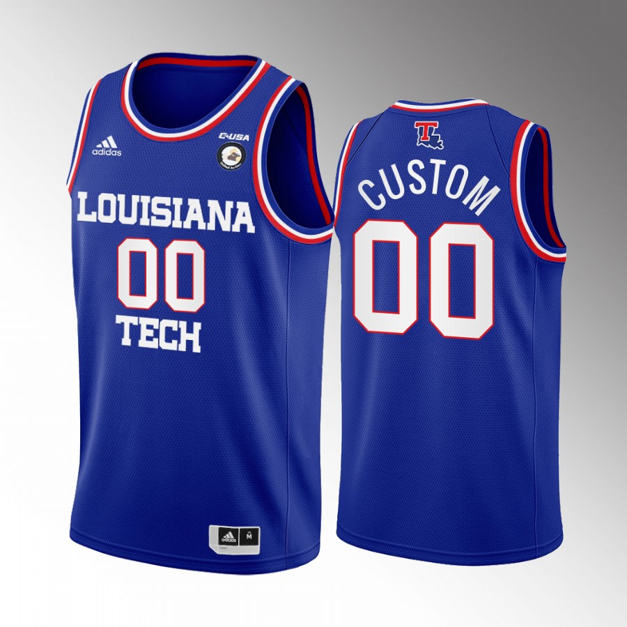 Custom Louisiana Tech Bulldogs Blue Jersey College Away