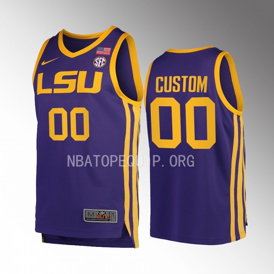 Custom LSU Tigers Purple Jersey 2022-23 College