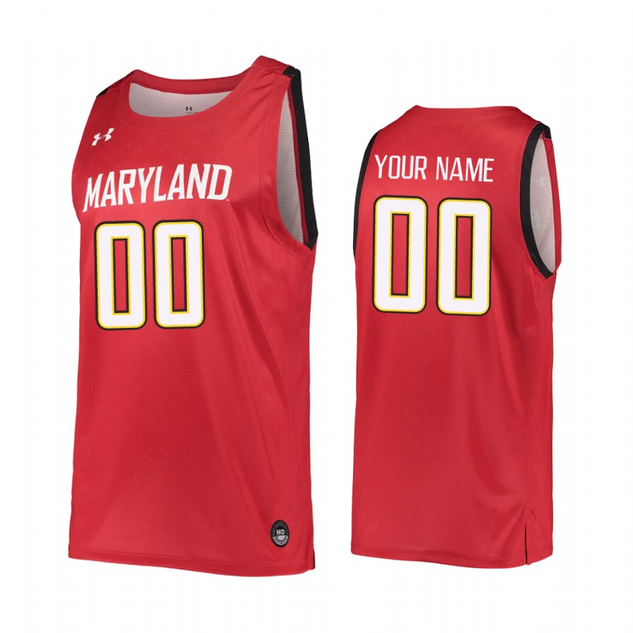 Custom Maryland Terrapins #00 College Jersey - Red