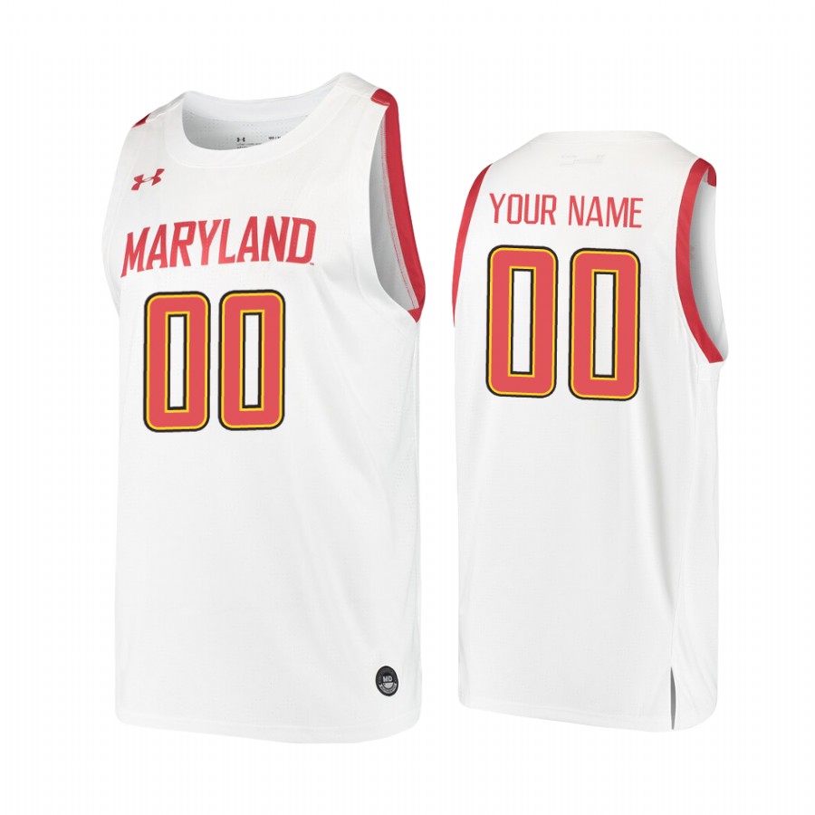 Custom Maryland Terrapins #00 College Jersey - White