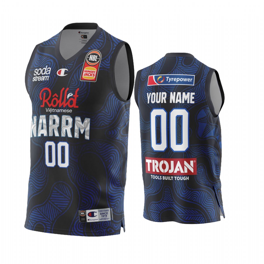 Custom Melbourne United NBL Indigenous Round 2022 Jersey #00 Blue Special Edition Uniform
