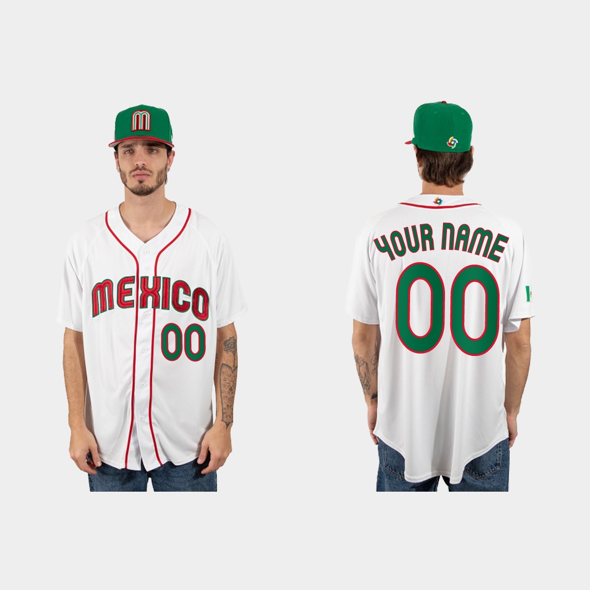 Custom Mexico 2023 World Classic Jersey - White