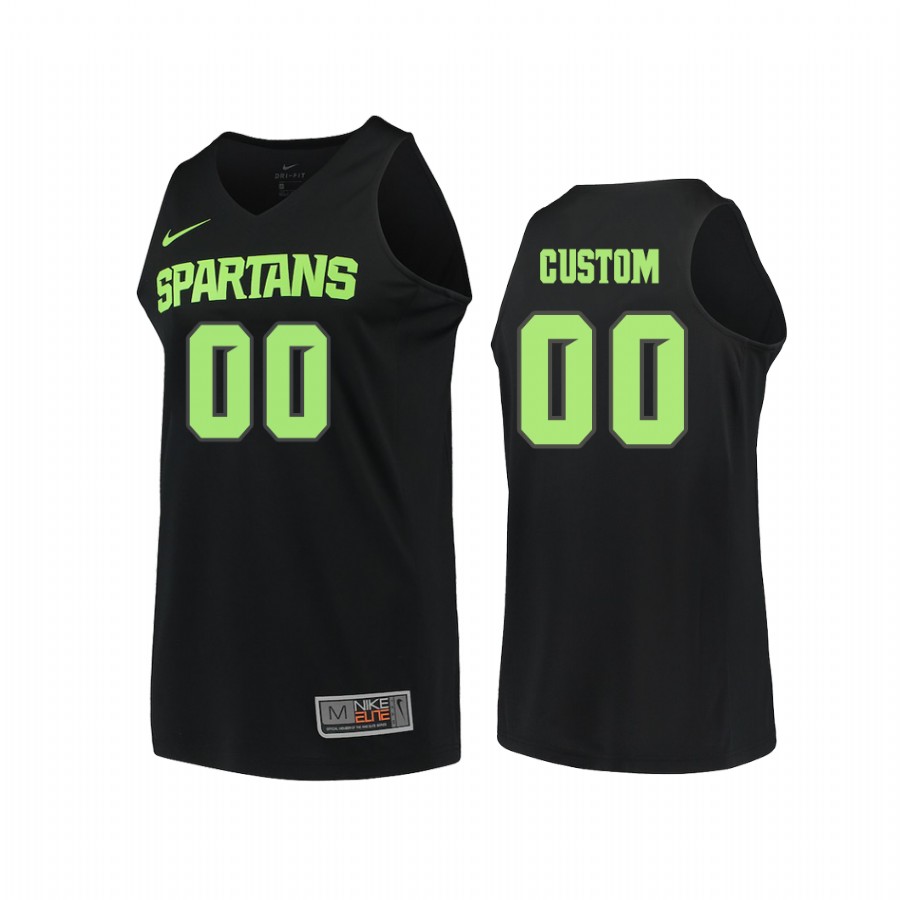 Custom Michigan State Spartans #00 College Jersey - Black
