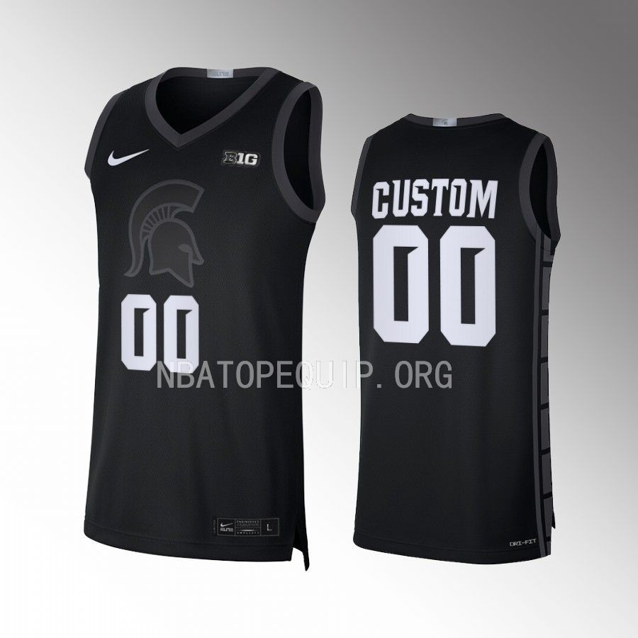 custom Michigan State Spartans Black Jersey 2022-23 College Limited