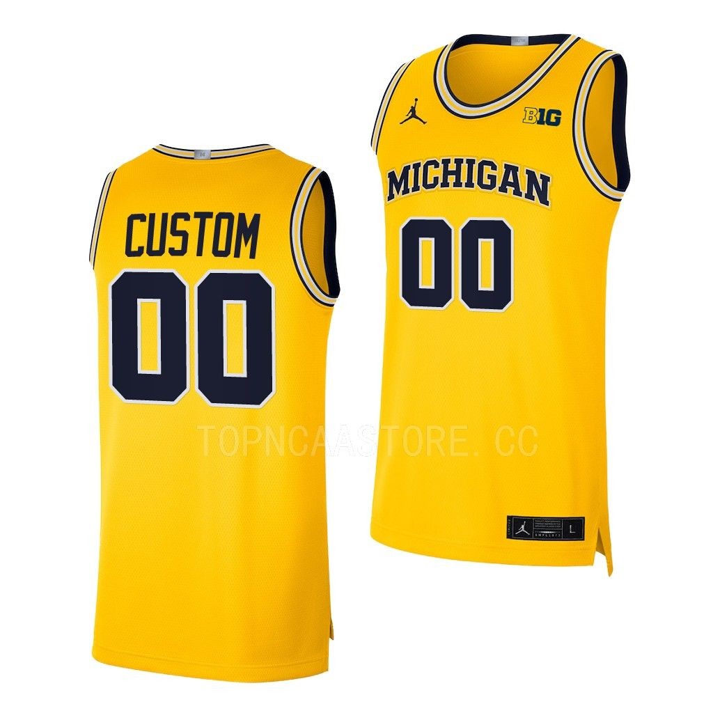 Custom Michigan Wolverines #00 Maize College Jersey 2022-23 Limited