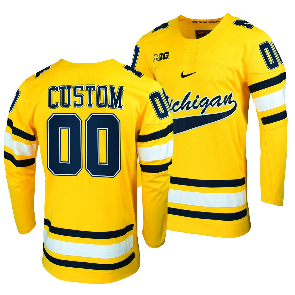 Custom Michigan Wolverines Maize College Jersey