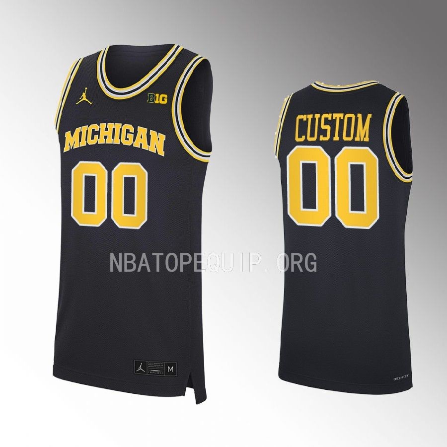 Custom Michigan Wolverines Navy Jersey 2022-23 NCAA