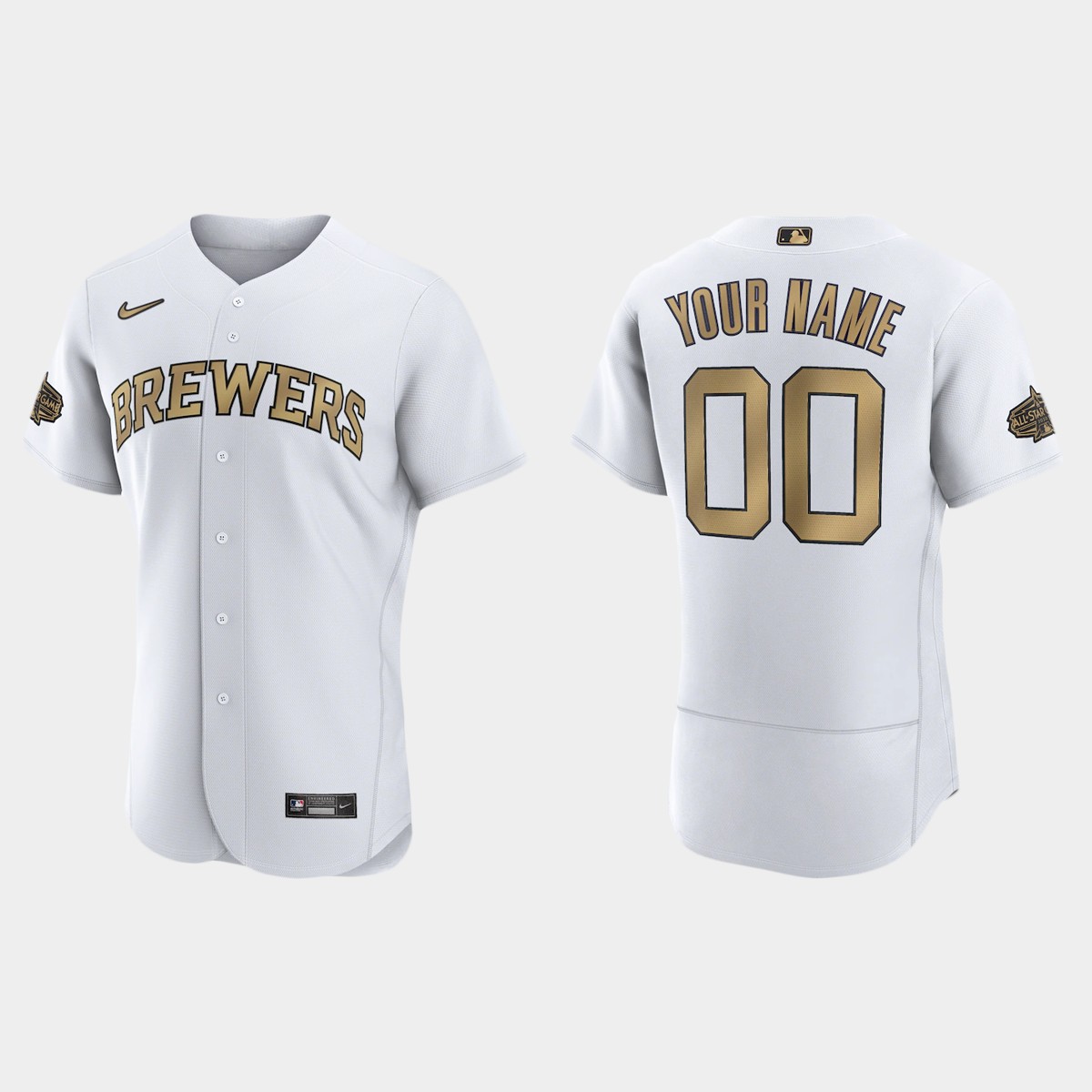 Custom Milwaukee Brewers 2022 MLB All-Star Game Jersey - White
