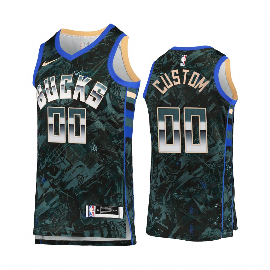 Custom Milwaukee Bucks Select Series Green Jersey Camo