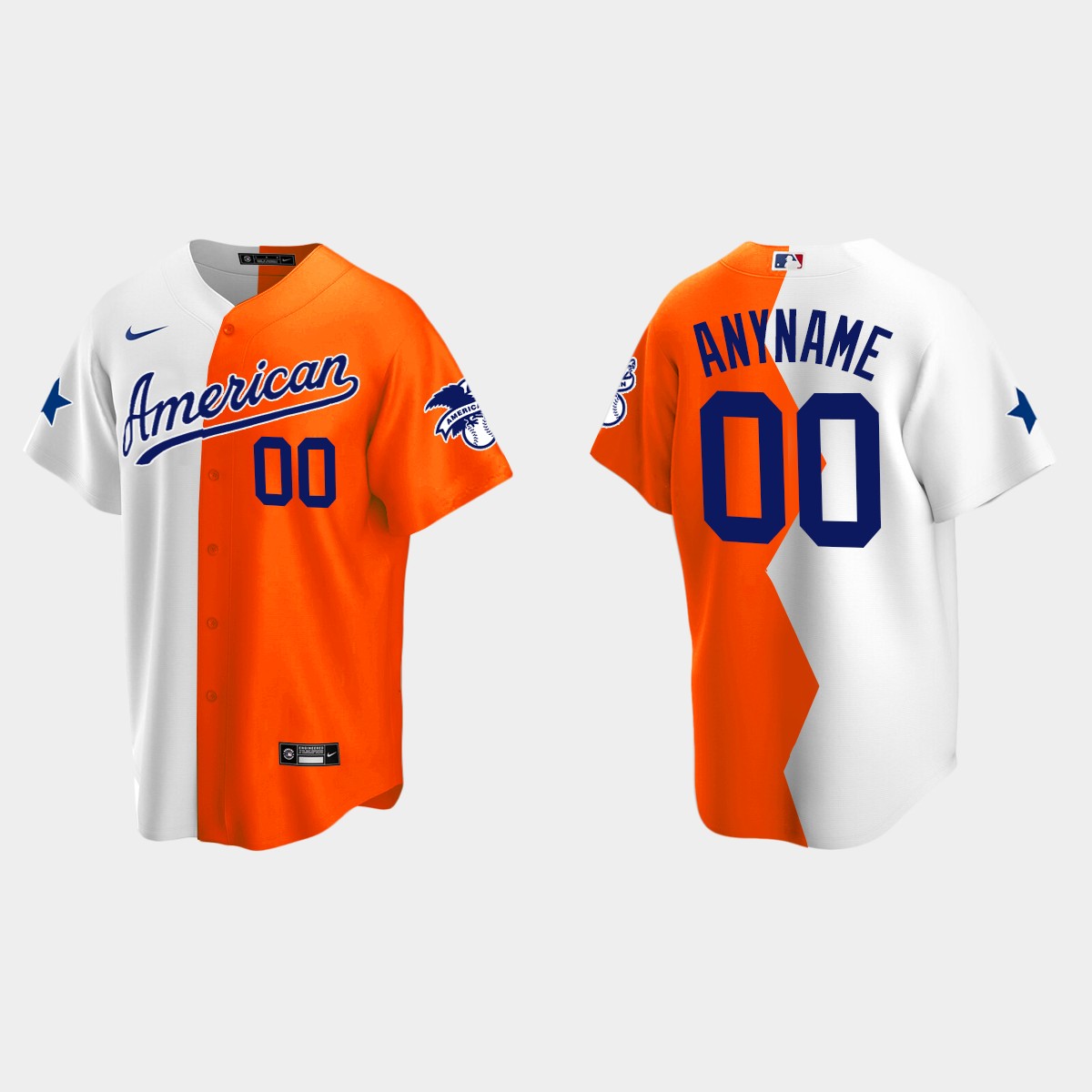 Custom MLB 2022 All-Star Futures Game Split Jersey - White Orange