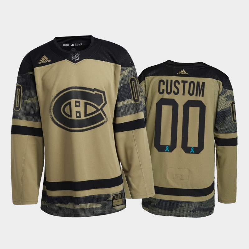 Custom Montreal Canadiens Canadian Armed Force Jersey Camo #00 2021 CAF Night