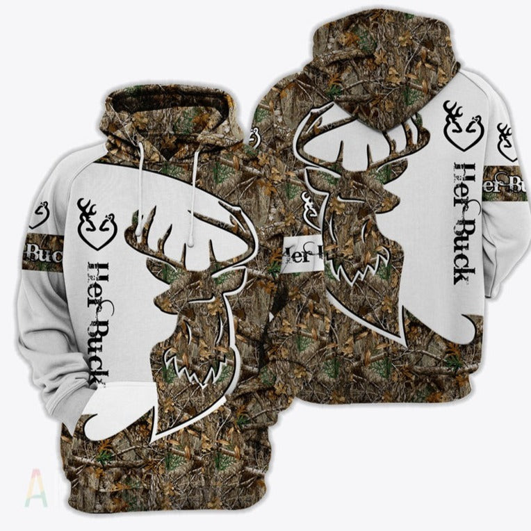 Custom Name Deer Hunting Couple Hoodie