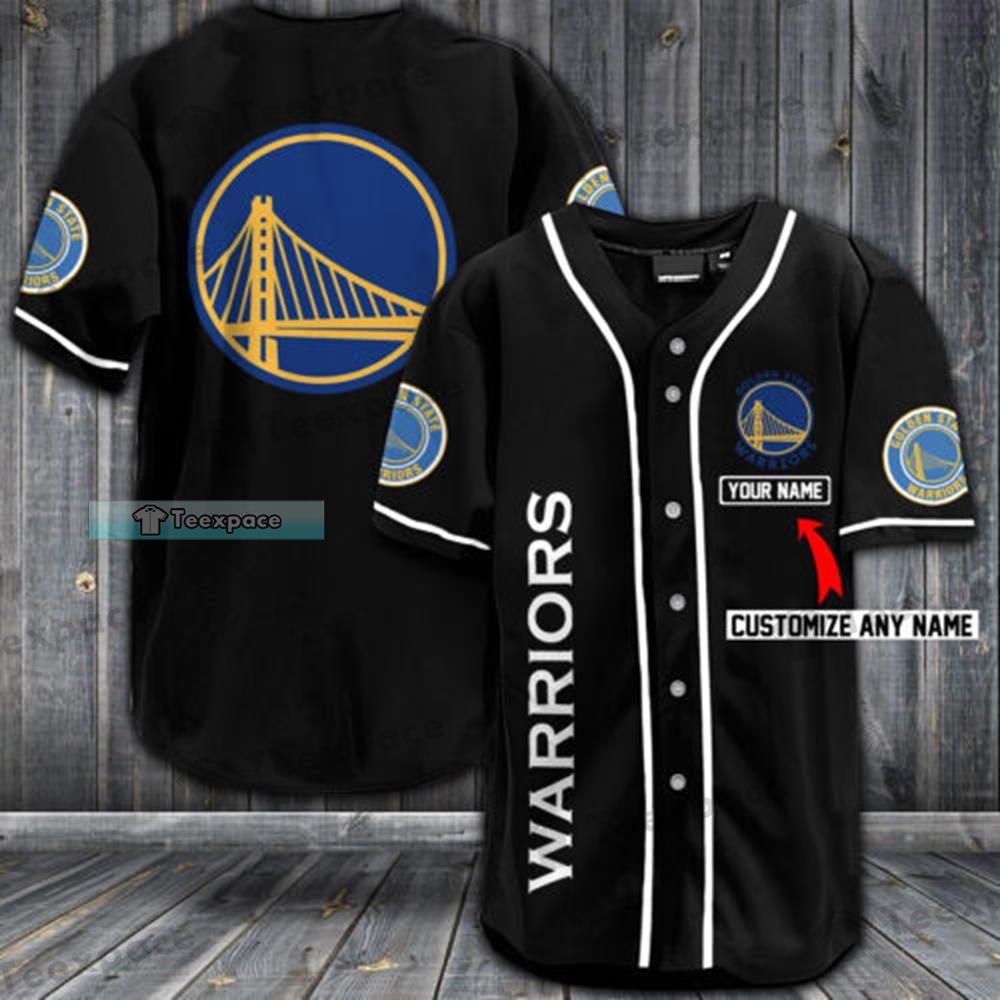 Custom Name Golden State Warriors Black Baseball Jersey