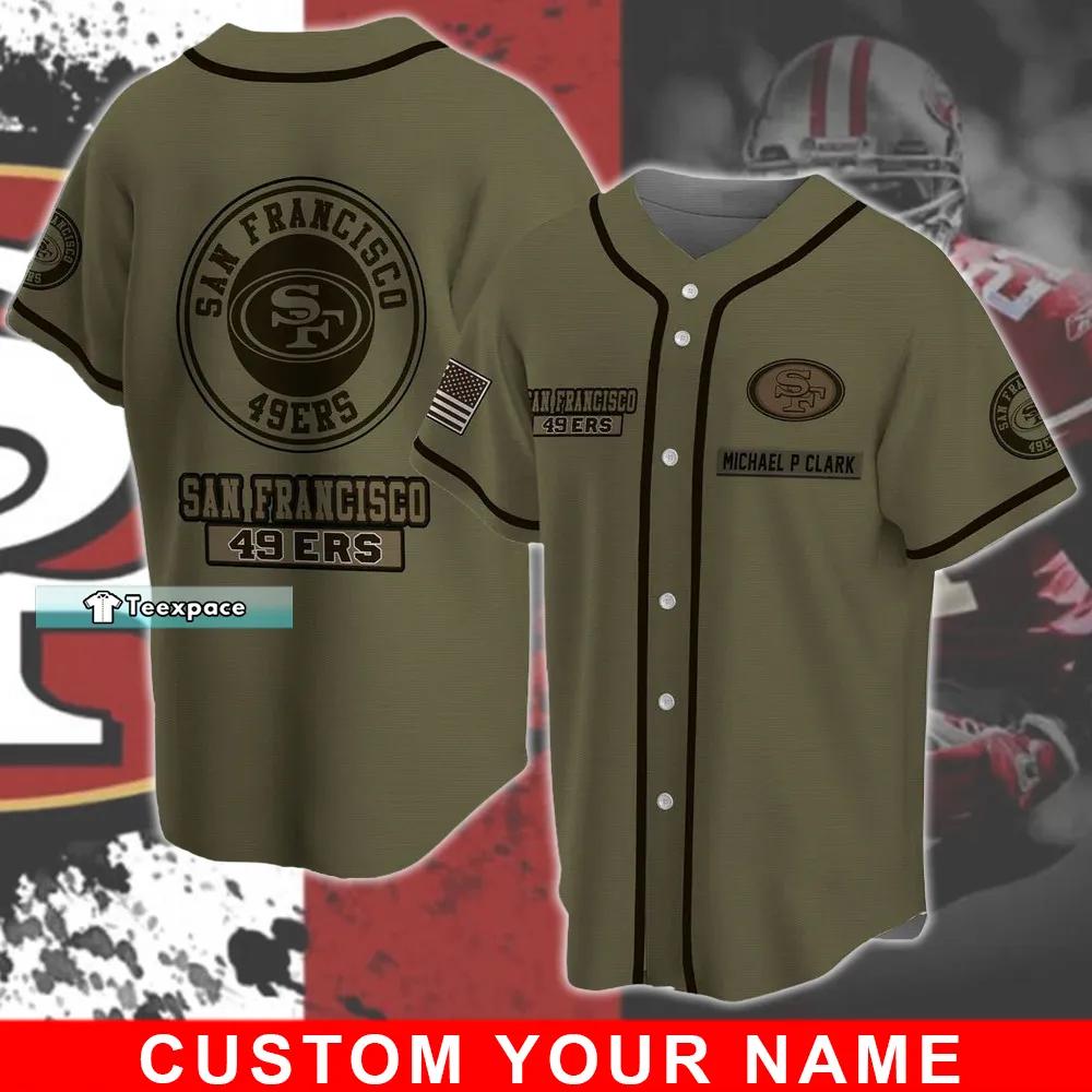 Custom Name Military 49ers Baseball Jersey 49ers Gifts For Dad Custom Name Military 49ers Baseball Jersey 49ers Gifts For Dad