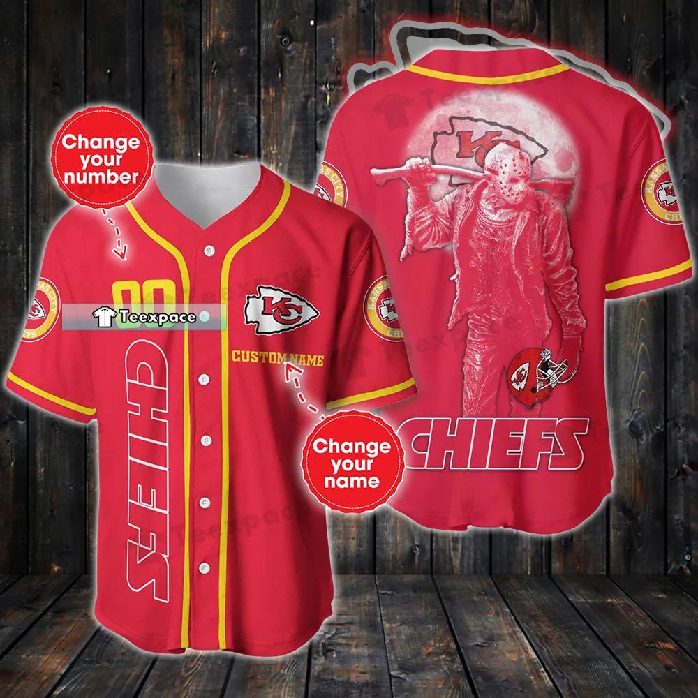 Custom Name Number Gold Line Kansas City Chiefs Baseball Jersey