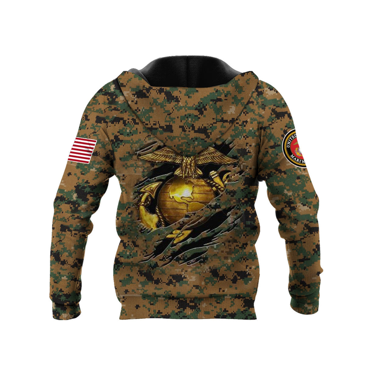 Custom Name Us Marine Hoodie