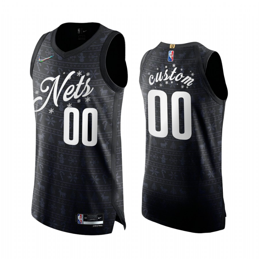 Custom Nets 2021 Xmas Jersey NBA 75th Diamond Black