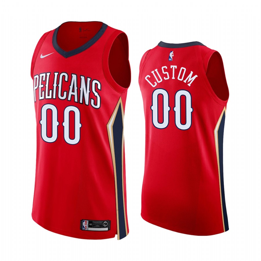 Custom New Orleans Pelicans Red Statement Edition 2020-21 Jersey