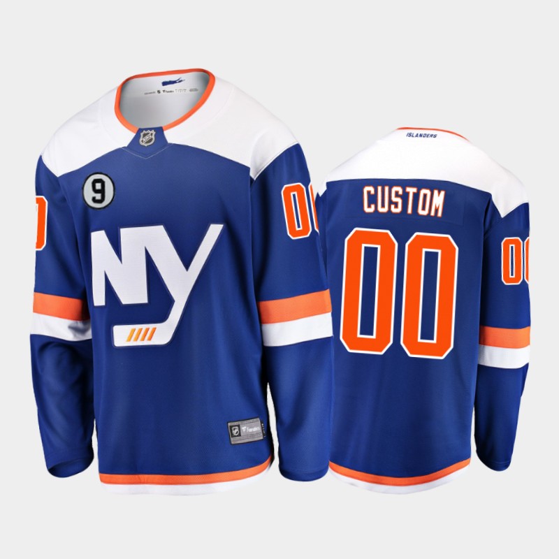 Custom New York Islanders No.9 patch Blue Honor Clark Gillies Jersey