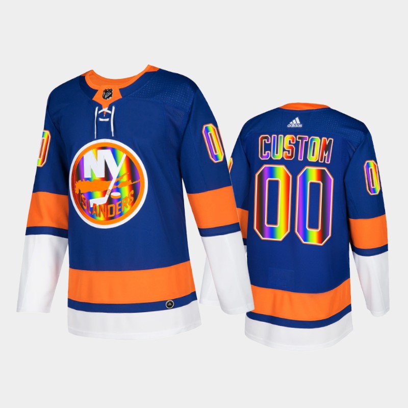 Custom New York Islanders Pride Night 2022 Jersey Royal #00 IsForEveryone