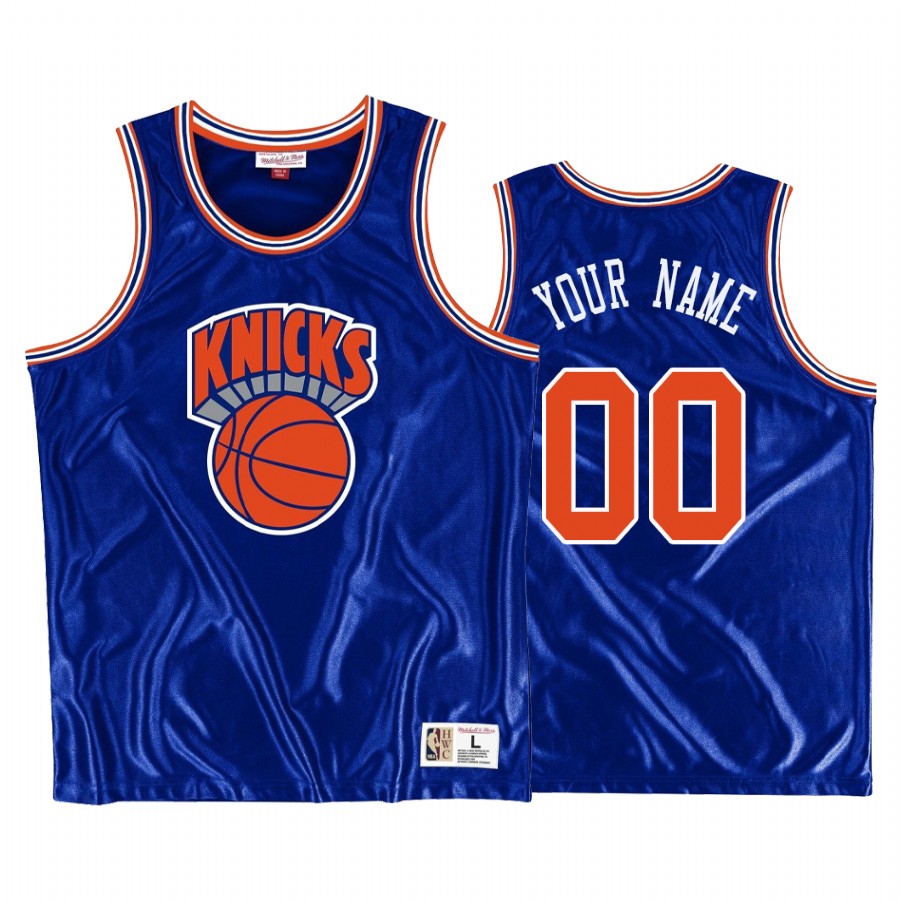 Custom New York Knicks Blue Dazzle Tank Jerseys